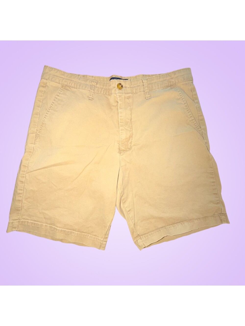 U.S. Polo Assn Mens 38 Khaki Tan Activate Stretch Flat Front Chino Shorts